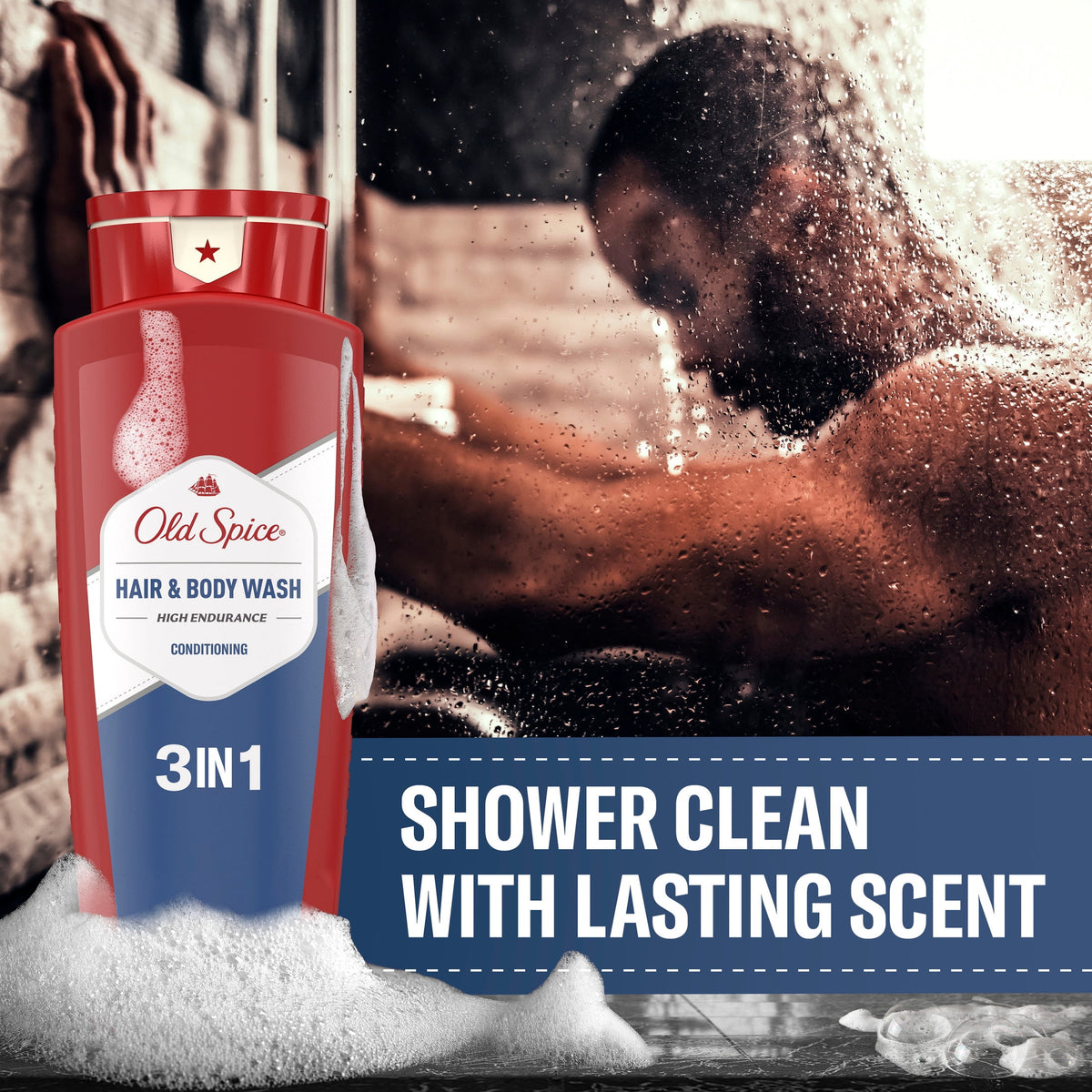 Old Spice Hair & Body Wash w/ Conditioner for Men, Crisp, 24/7 Shower Fresh, 24 fl oz