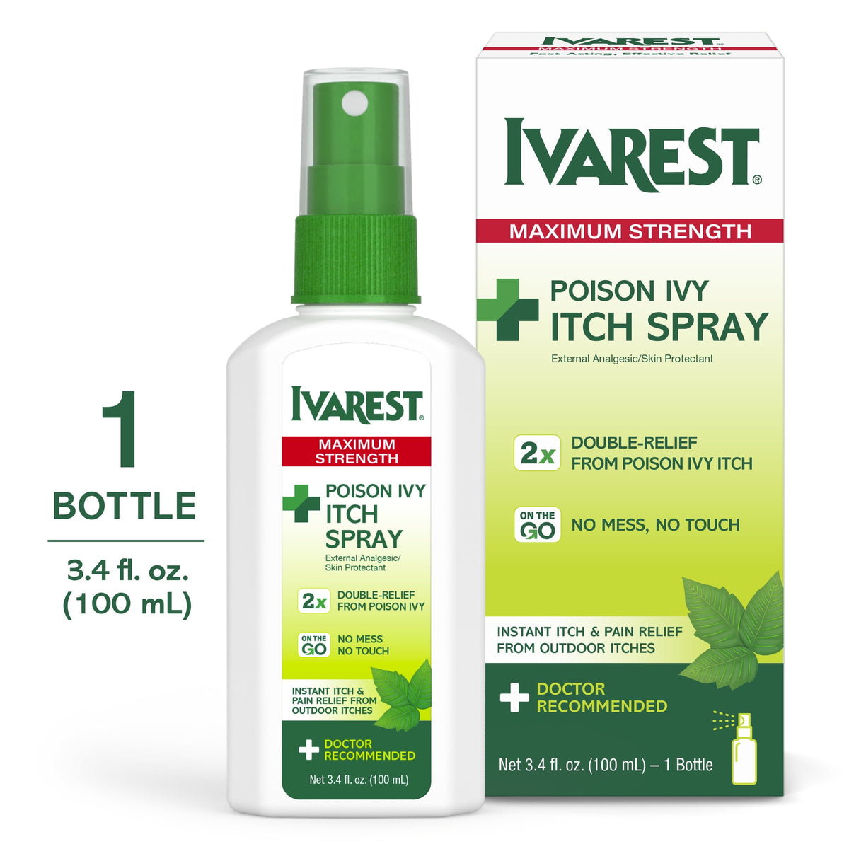 Ivarest Poison Ivy Itch Spray, Maximum Strength Relief, 3.4 oz, Unscented