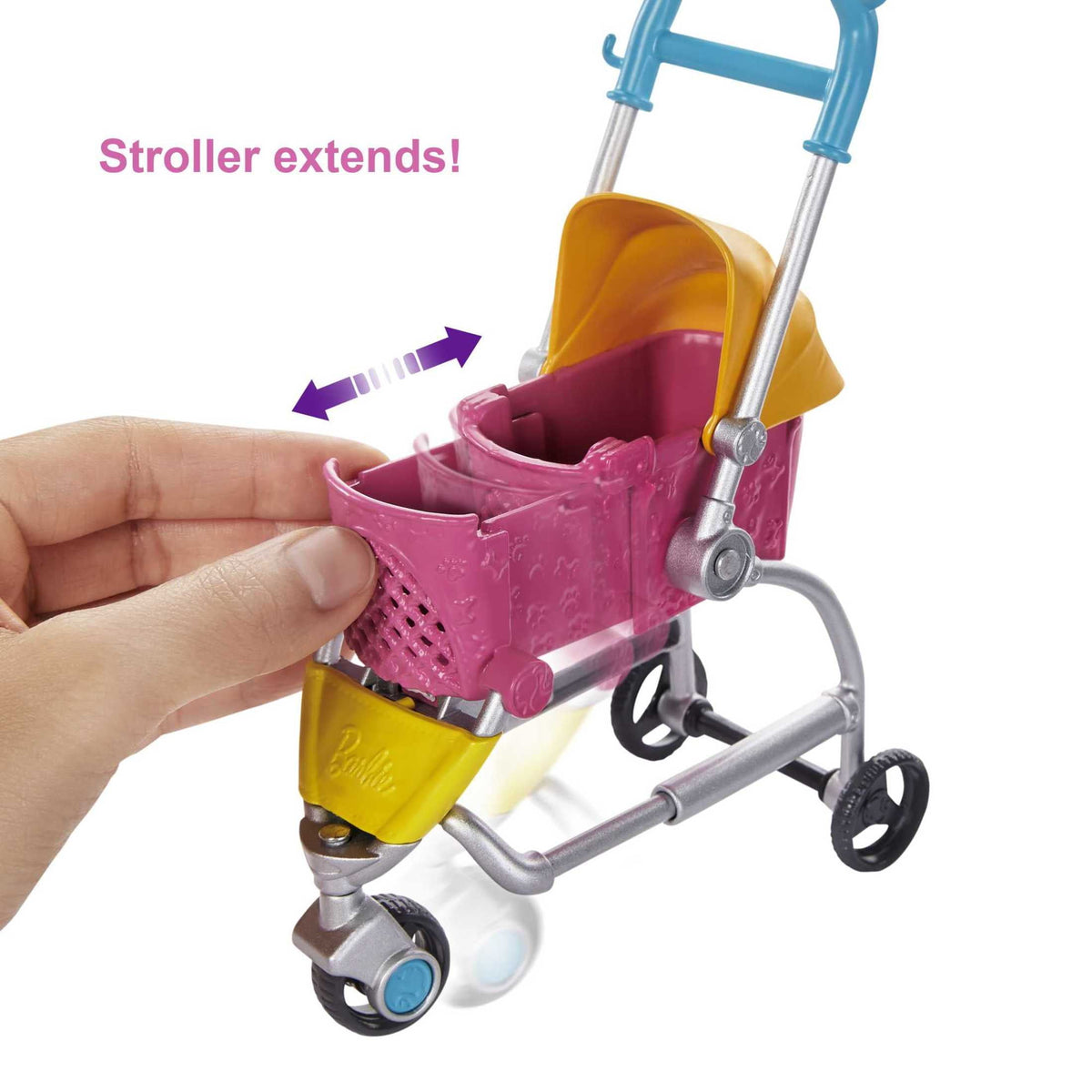 Barbie Pets Stroll & Play Pups Playset with Blonde Doll, Transforming Stroller [Walmart Exclusive]