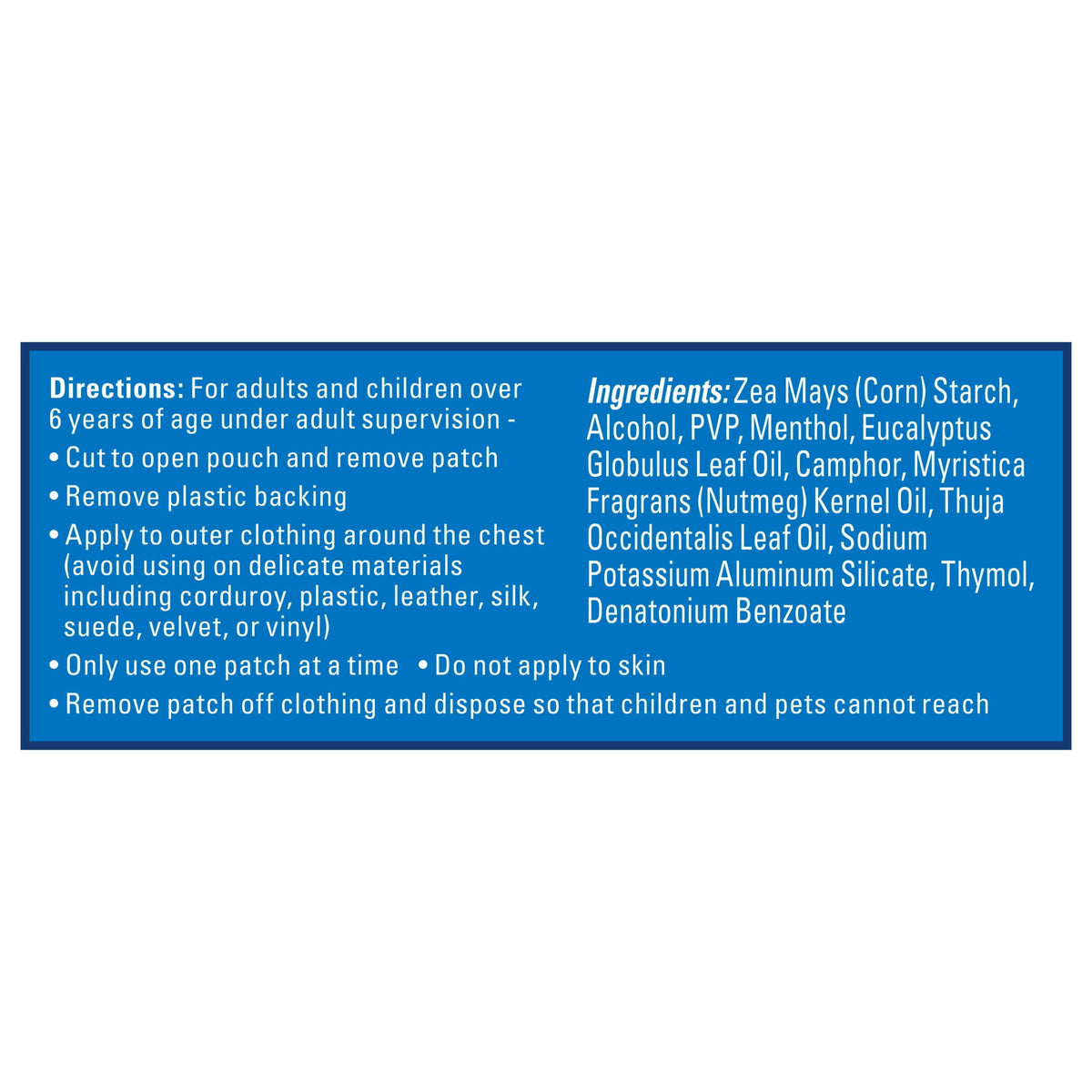 Vicks VapoPatch Kids, Soothing Non-Medicated Vapor Patch for Children, Menthol Scent, 5 Count