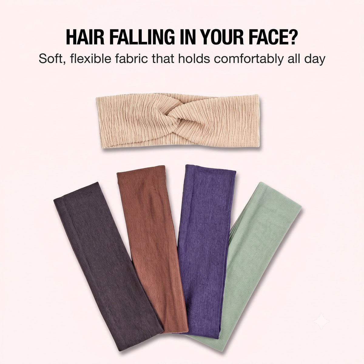 Scunci Headwrap Fabric Headband, Multicolor, 5 Count