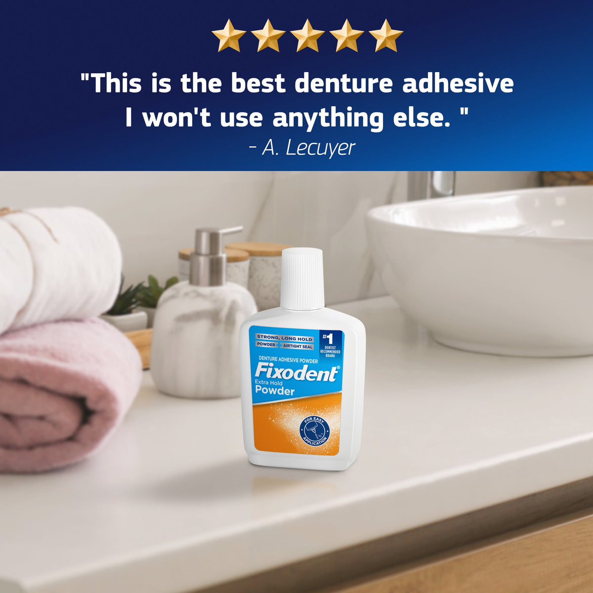 Fixodent Extra Hold Denture Adhesive Powder, 2.7 oz