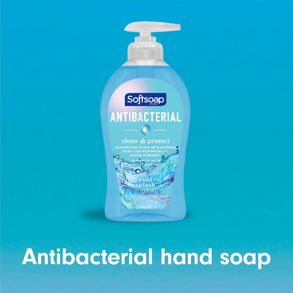 Softsoap Antibacterial Hand Soap, Eliminates 99% of Bacteria, Cool Splash Scent, 11.25 fl oz