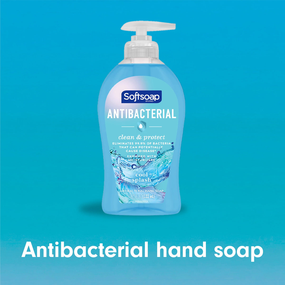 Softsoap Antibacterial Hand Soap, Eliminates 99% of Bacteria, Cool Splash Scent, 11.25 fl oz