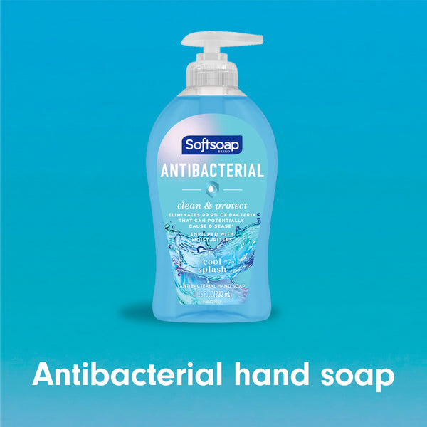 Softsoap Antibacterial Hand Soap, Eliminates 99% of Bacteria, Cool Splash Scent, 11.25 fl oz