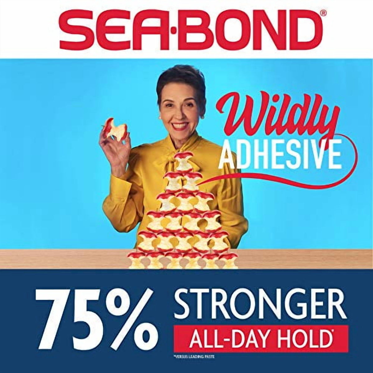 Sea Bond Secure Denture Adhesive Seals, Original Lowers, Zinc-Free, All-Day-Hold, Mess-Free, 30 Count