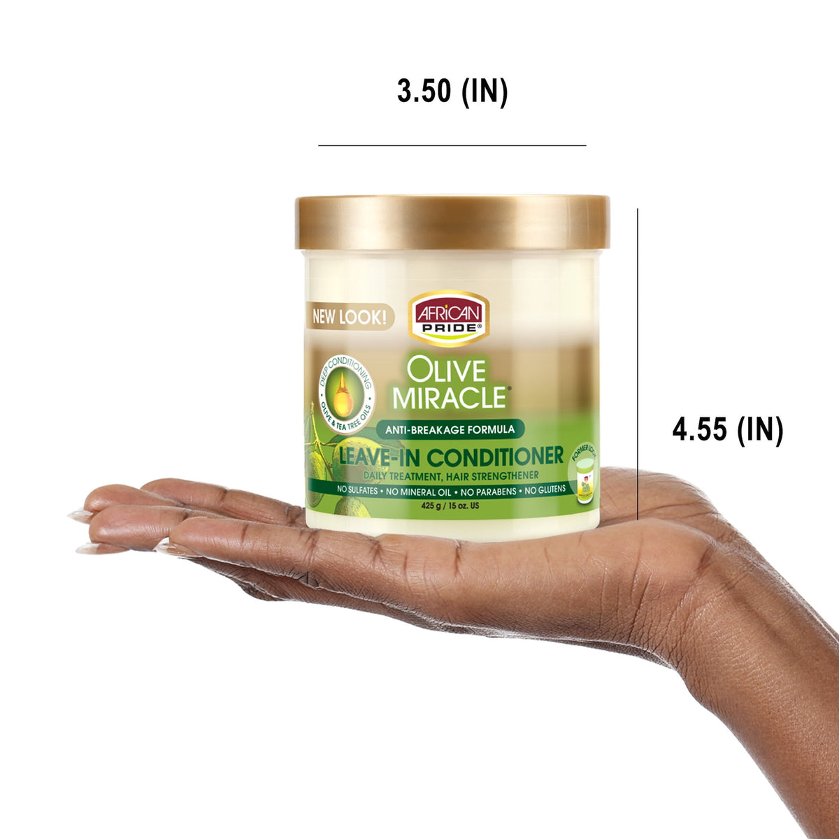 African Pride Olive Miracle Leave-in Conditioner 15 oz, Moisturizing, Damaged Hair, Unisex