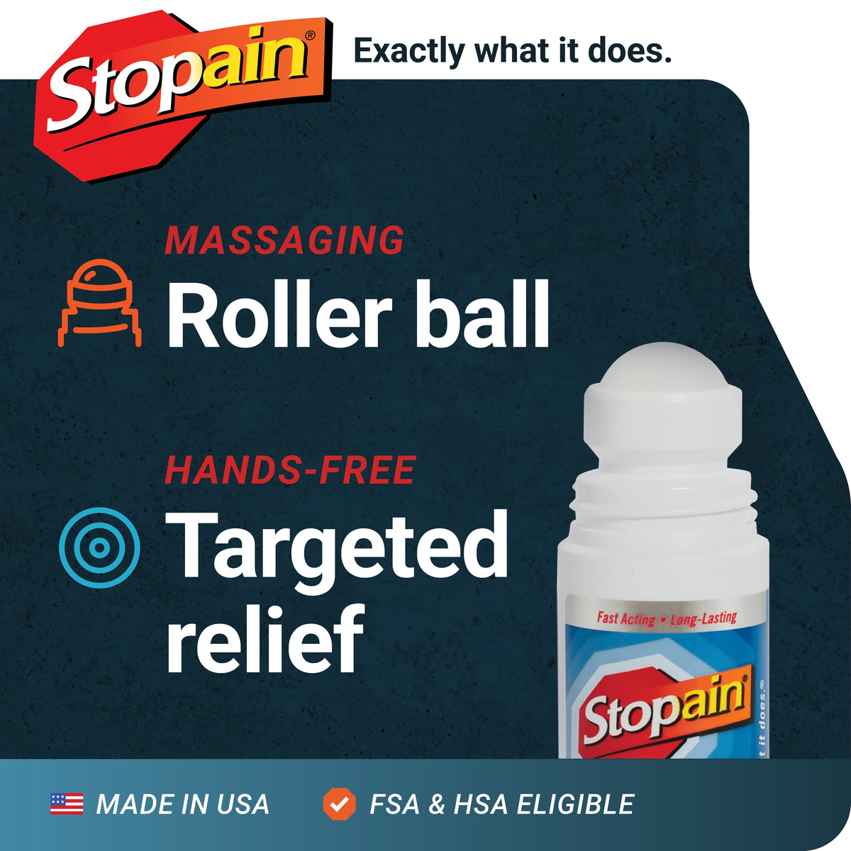 Stopain Extra Strength Roll-On for Muscle Aches, Joint Pain and Arthritis, 3 FL OZ