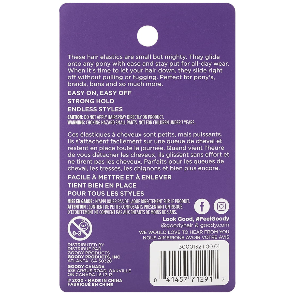 Goody Ouchless Clear Hair Elastics, No Metal, 75 Count, Damage-Free Styling