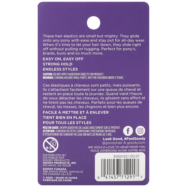 Goody Ouchless Clear Hair Elastics, No Metal, 75 Count, Damage-Free Styling