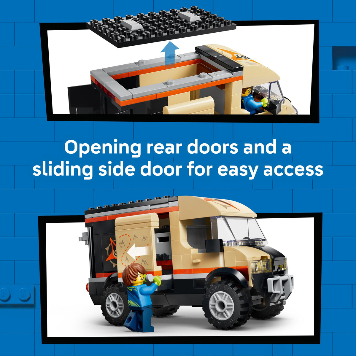 LEGO City Mountain Bike Adventure Van Building Toy Set 60512 with 2 Minifigures, Ages 7+
