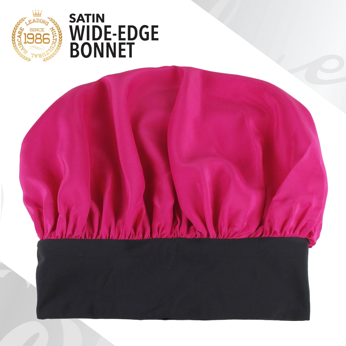 Evolve Satin Wide-Edge Bonnet for Evening Protection, Fuchsia, Single Pack