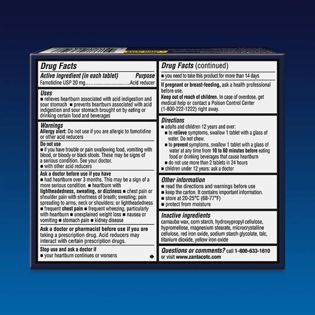 Zantac 360 Maximum Strength Tablets, 25 Count, Heartburn Prevention and Relief, 20 mg Tablets