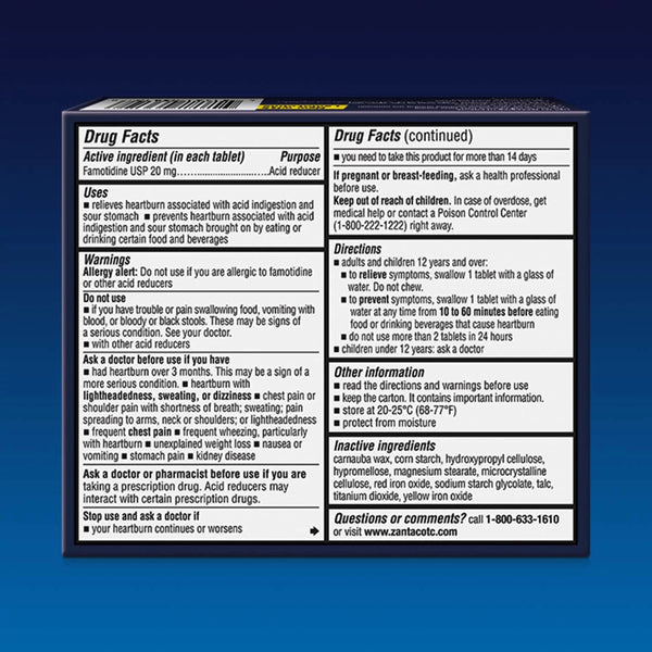 Zantac 360 Maximum Strength Tablets, 25 Count, Heartburn Prevention and Relief, 20 mg Tablets