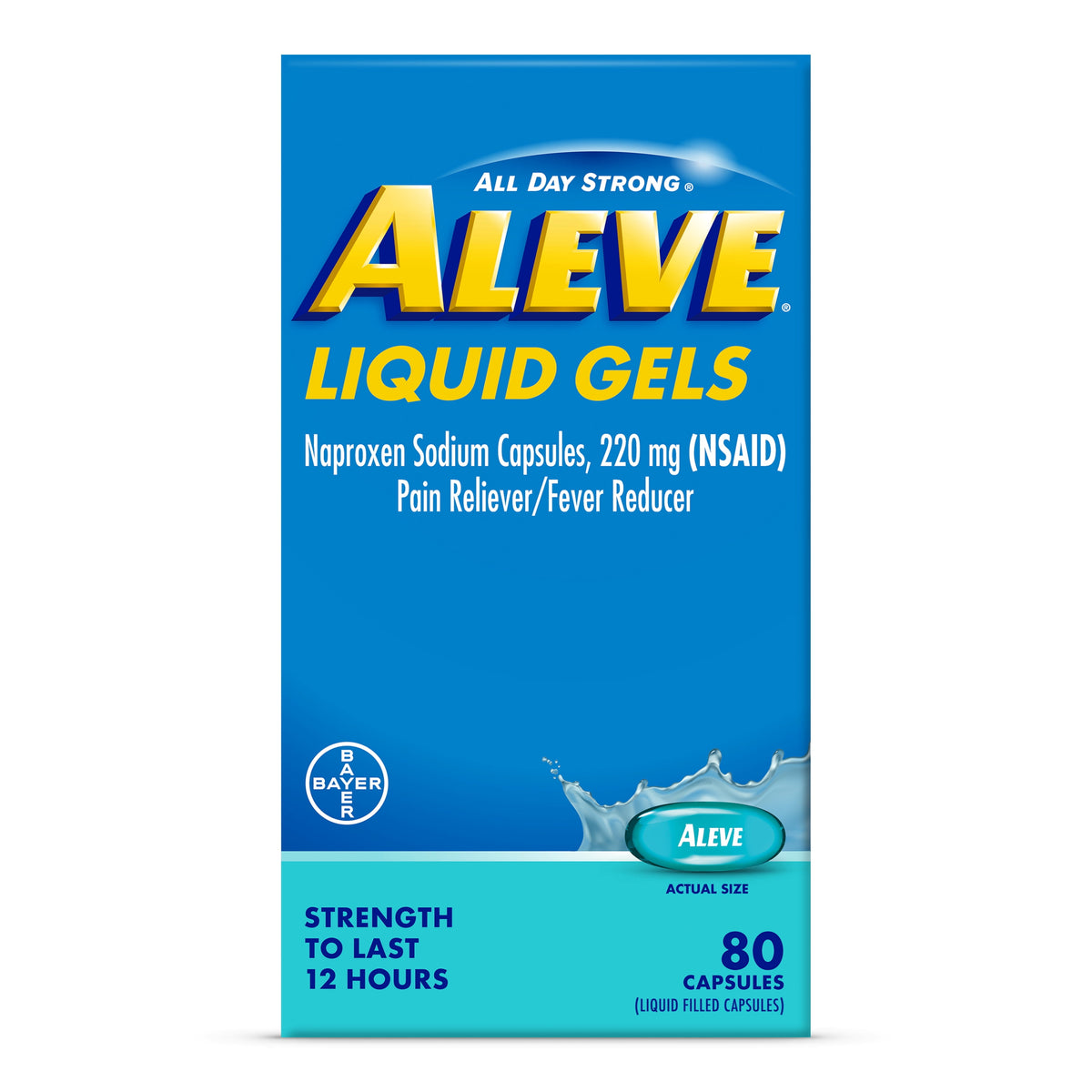 Aleve Liquid Gels Naproxen Sodium Pain Reliever, 80 Count