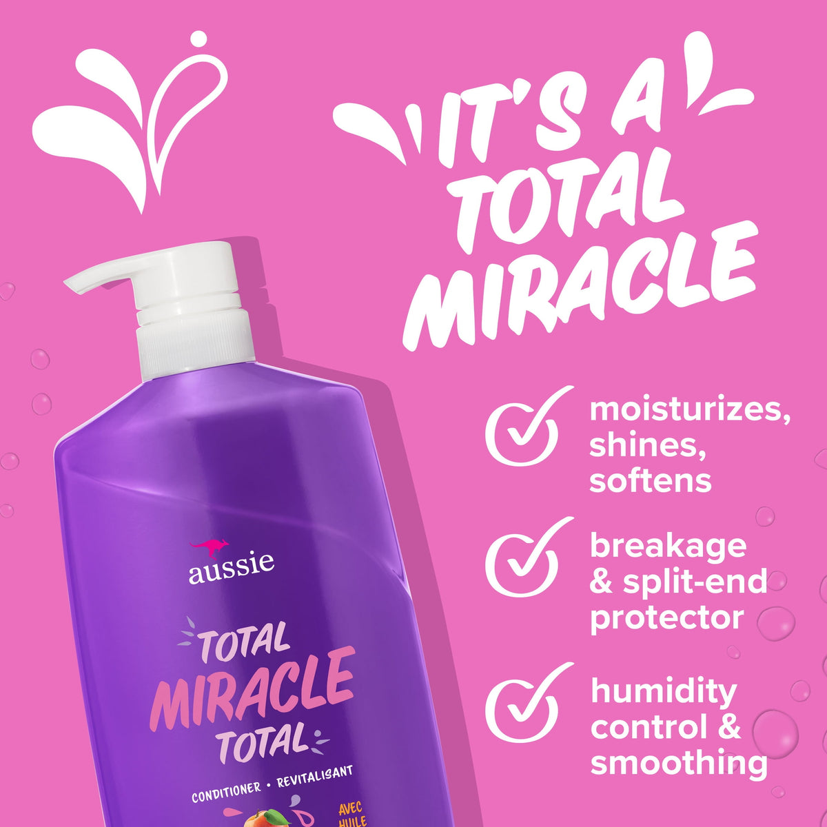 Aussie Total Miracle Hair Conditioner, 26.2 fl oz, 778 ml