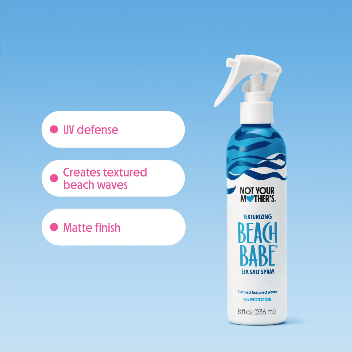 Not Your Mother's Beach Babe Texturizing Sea Salt Spray with UV Defense, Tropical Vanilla Coconut, 8 fl oz