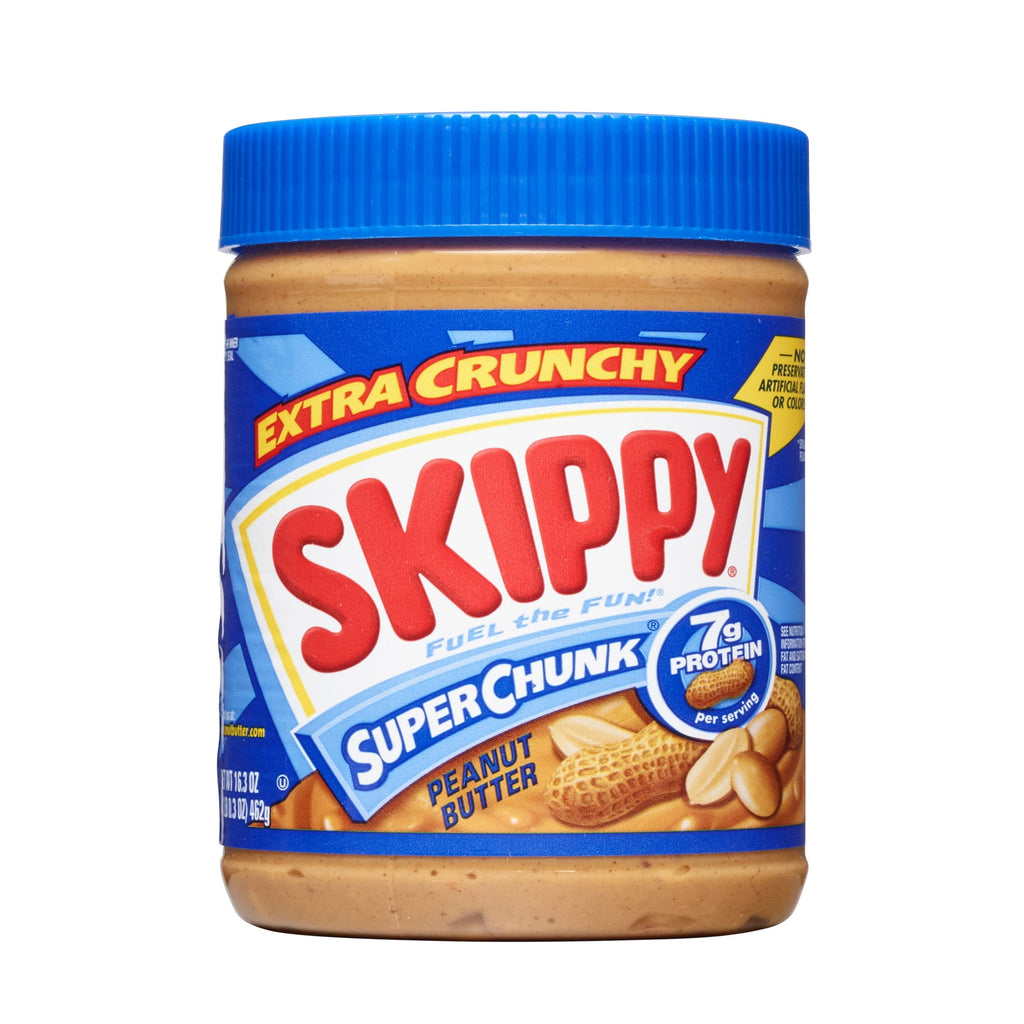 SKIPPY SUPER CHUNK Peanut Butter, 7 g Protein Per Serving, Shelf-Stable, 16.3 oz Plastic Jar