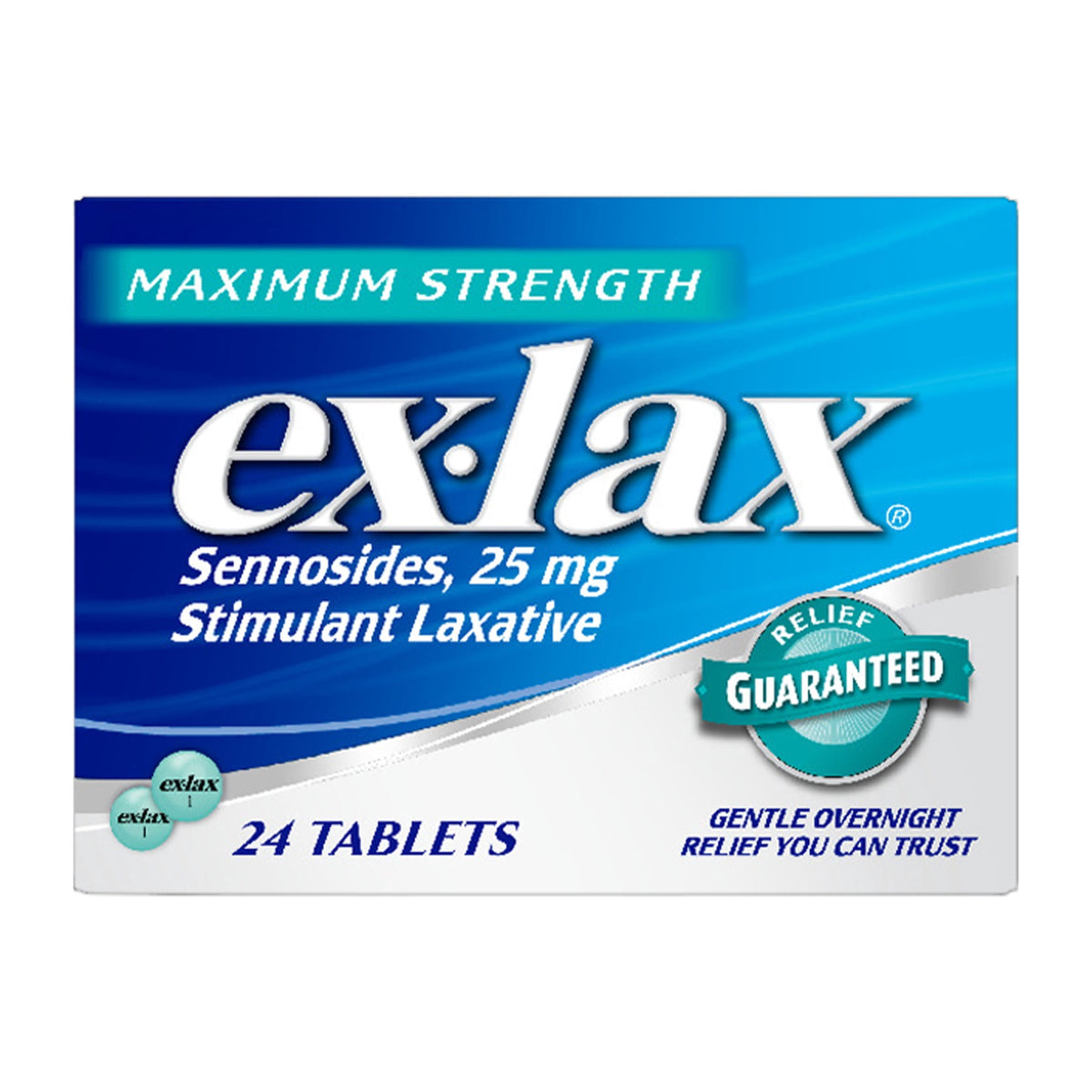 Ex-Lax Maximum Strength Stimulant Laxative Constipation Relief Pills for Occasional Constipation - 24 Count