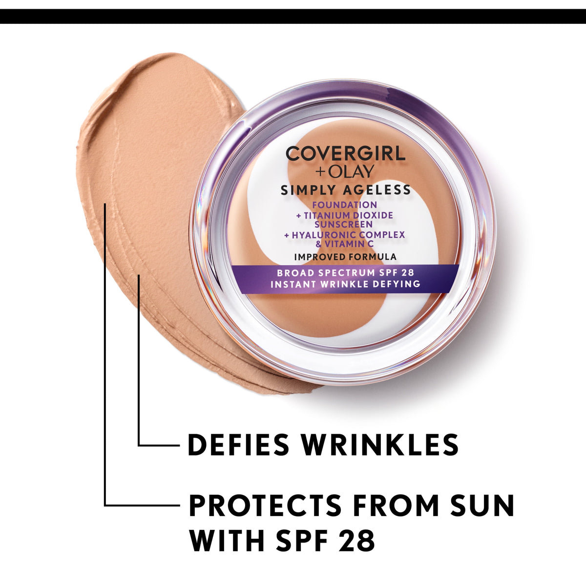 COVERGIRL + OLAY Simply Ageless Wrinkle Defying Foundation, 225 Buff Beige