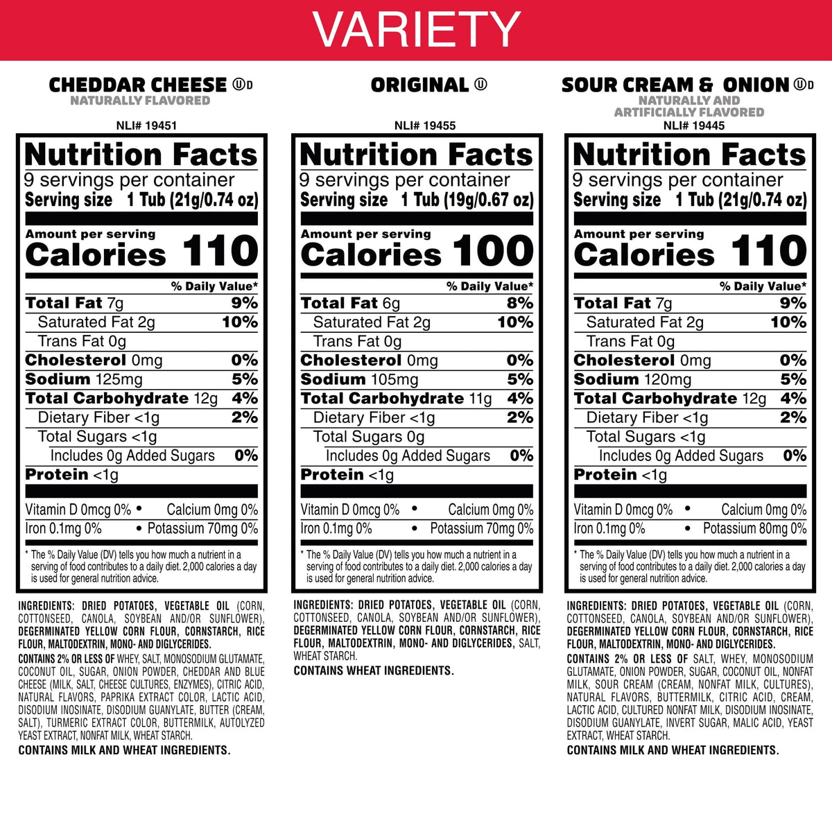 Pringles Potato Crisps Chips, Lunch Snacks, Snack Cups, Variety Pack, 19.3oz Box (27 Cups)