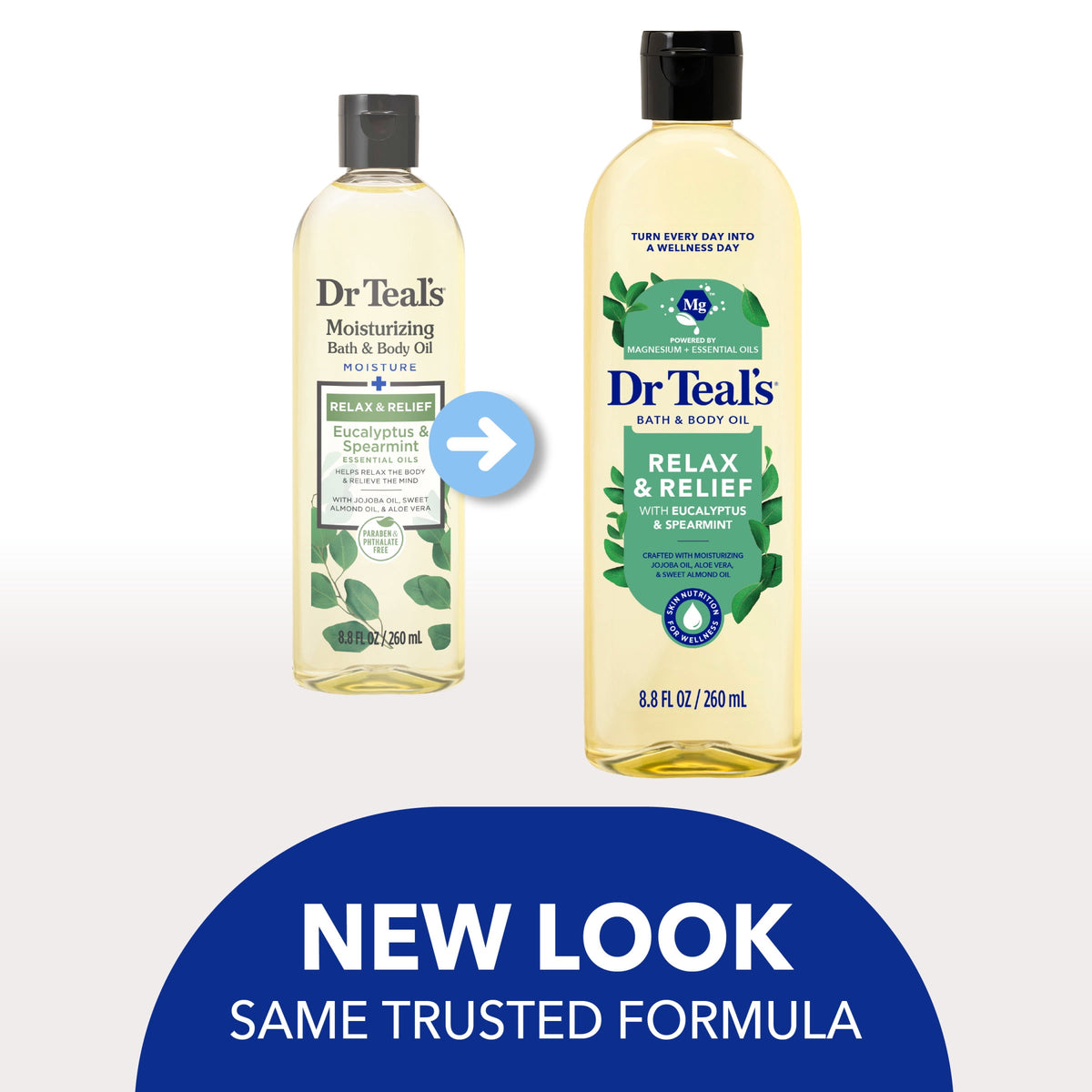 Dr Teal's Relax & Relief Bath & Body Oil with Eucalyptus & Spearmint Essential Oils, 8.8 fl oz