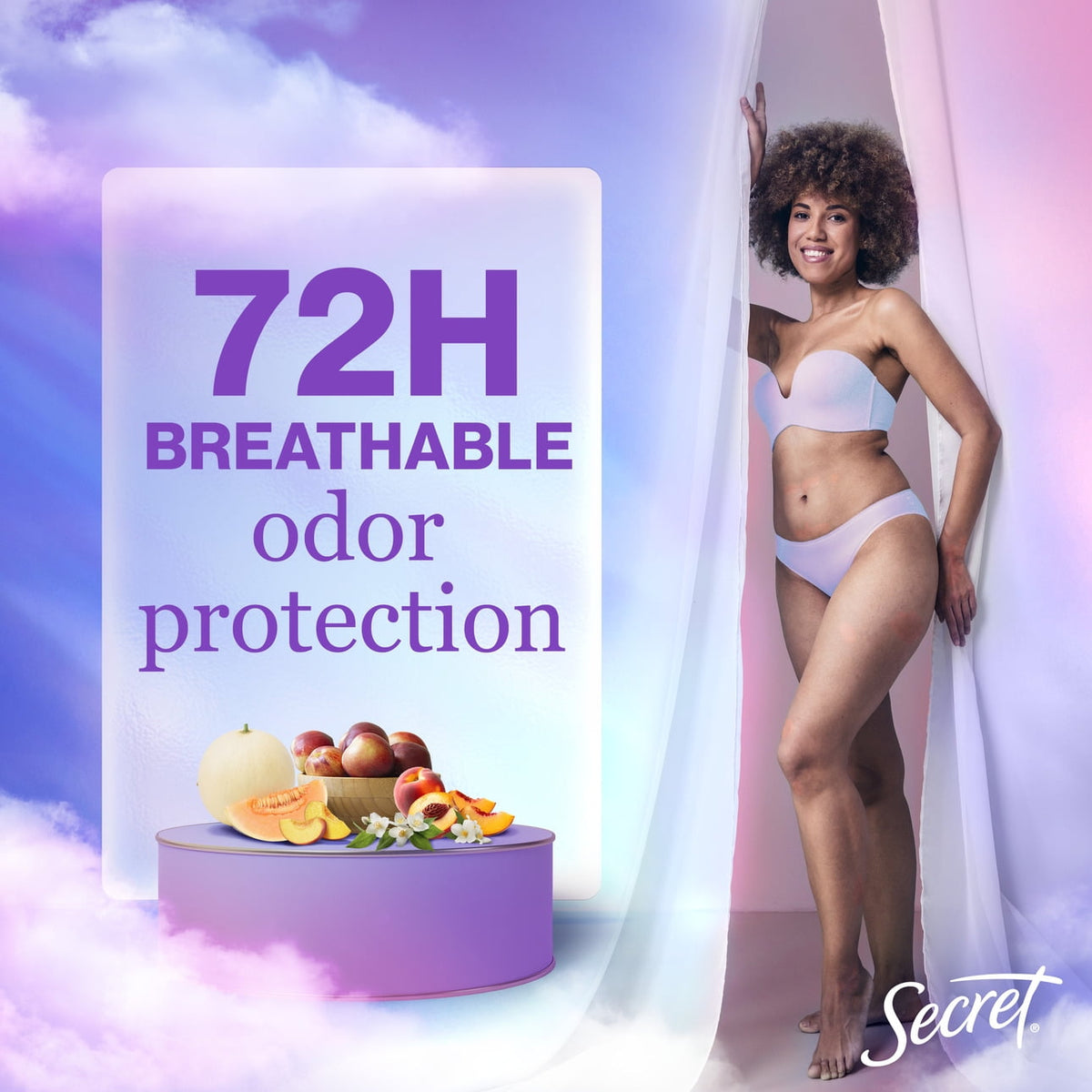 Secret Fresh Clear Gel Antiperspirant Deodorant, Sweet Nectarine, 2.6 oz