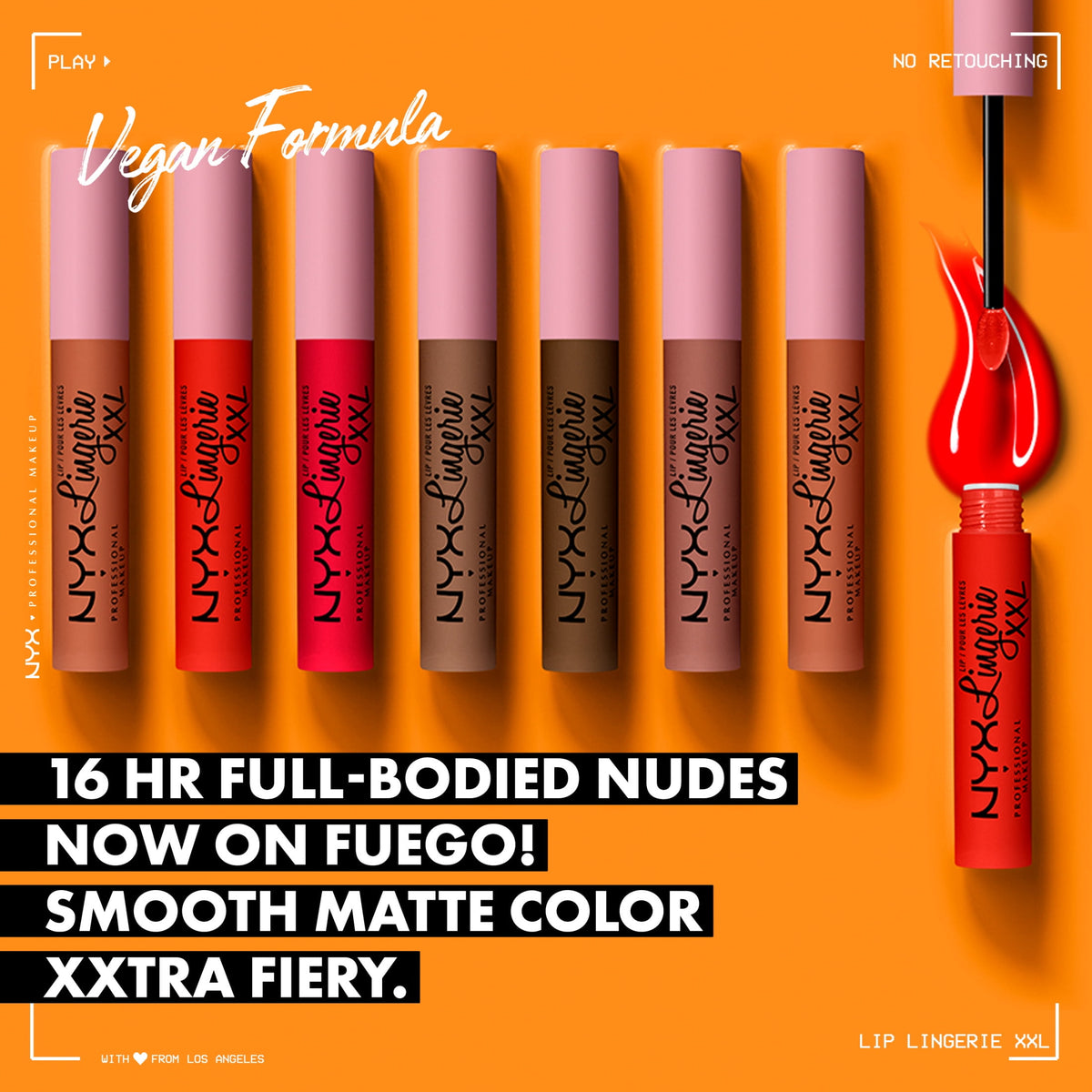 NYX Professional Makeup Lip Lingerie XXL Smooth Matte Liquid Lipstick, 16hr Longwear, Undressed, 0.13 fl oz
