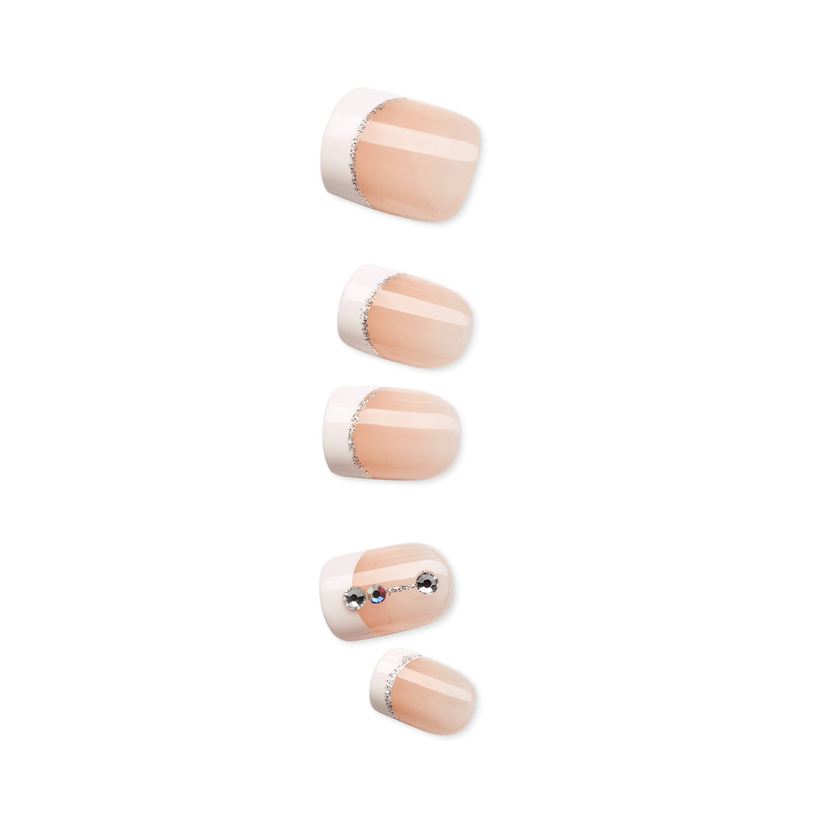 Kiss Impress French Tip Short Square Press-on Nails, 30 Piece Set
