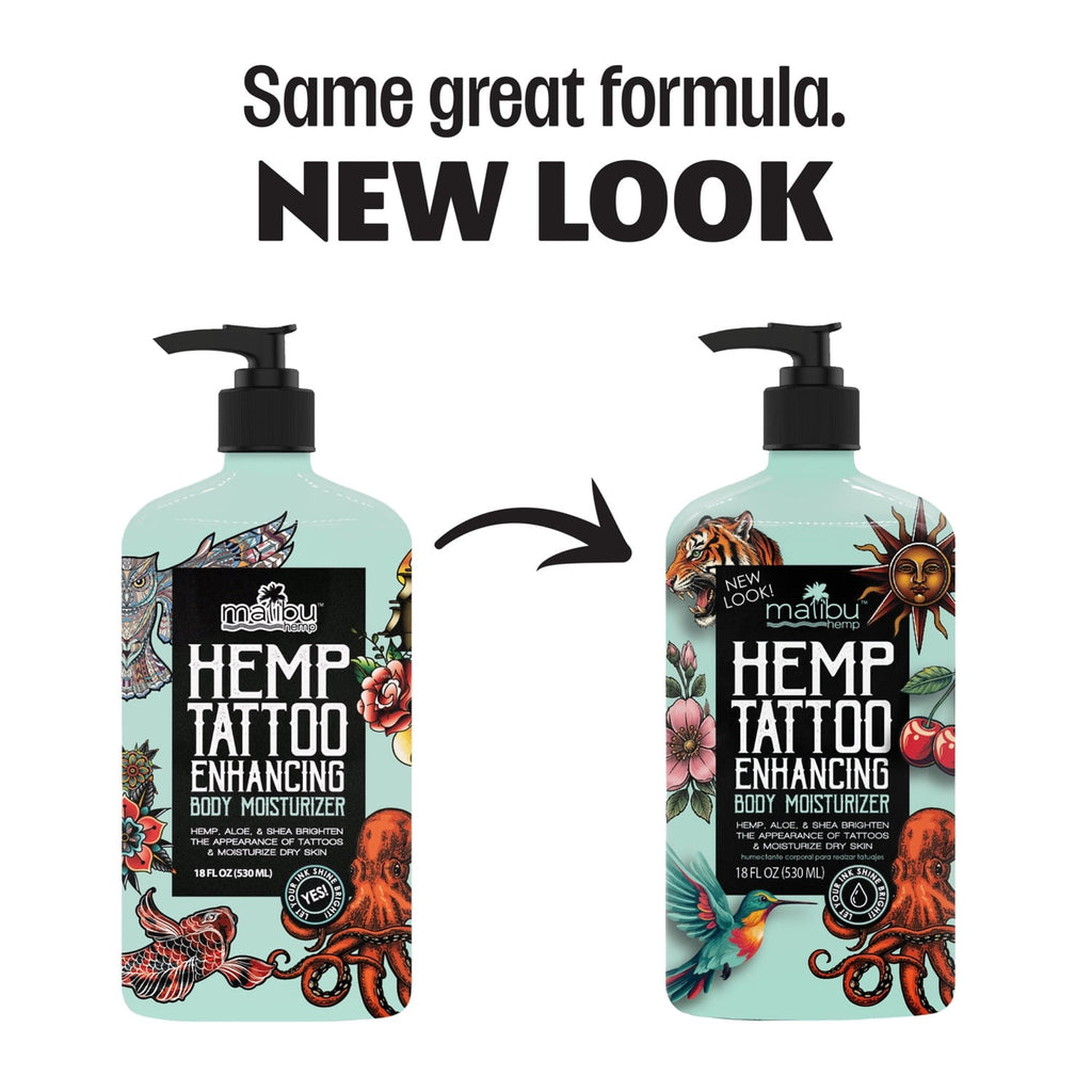 Malibu Hemp Tan Tattoo Enhancing Body Moisturizing Lotion, 18 fl. oz.