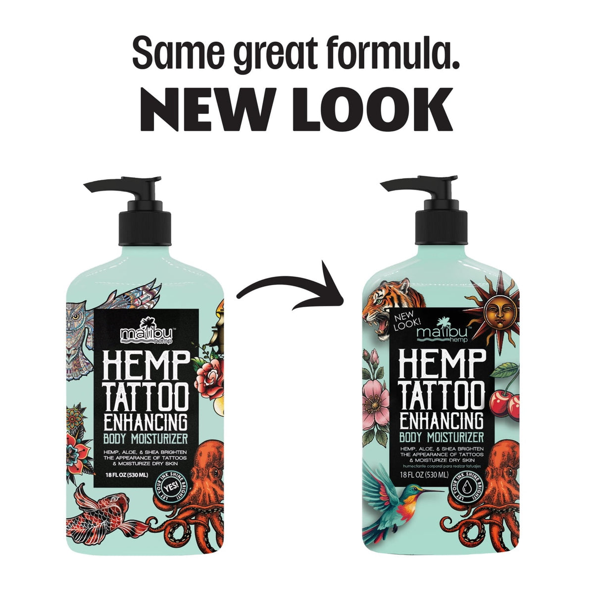 Malibu Hemp Tan Tattoo Enhancing Body Moisturizing Lotion, 18 fl. oz.