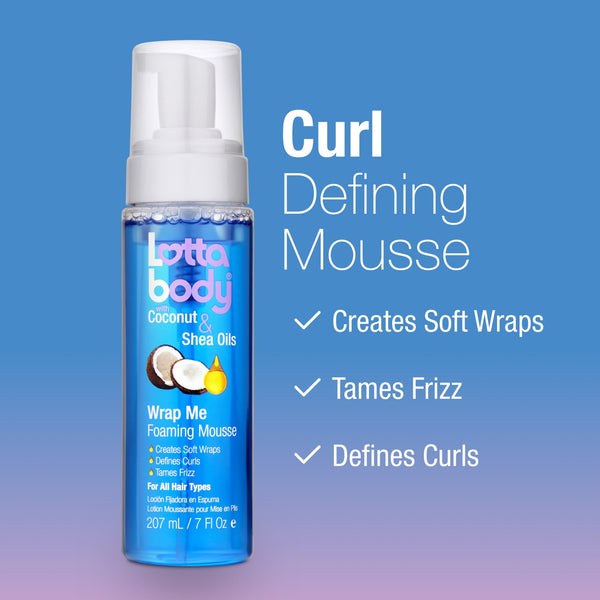 Lottabody Wrap Me Foaming Curl Mousse with Coconut and Shea Oil, 7 fl oz