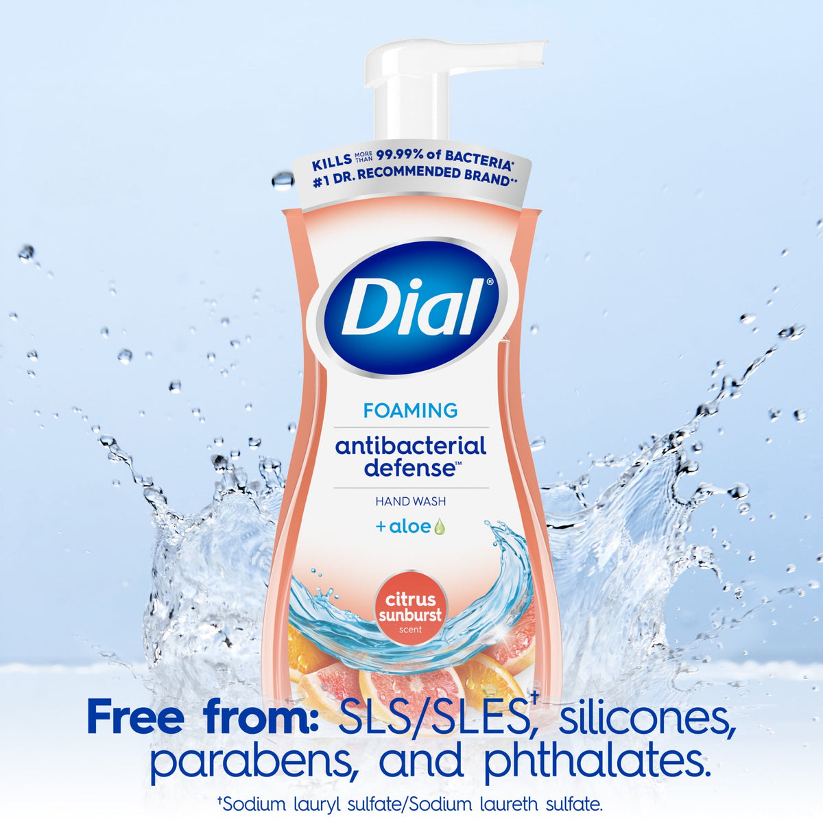 Dial Antibacterial Defense Citrus Sunburst Scent Foaming Hand Soap, 7.5 fl oz