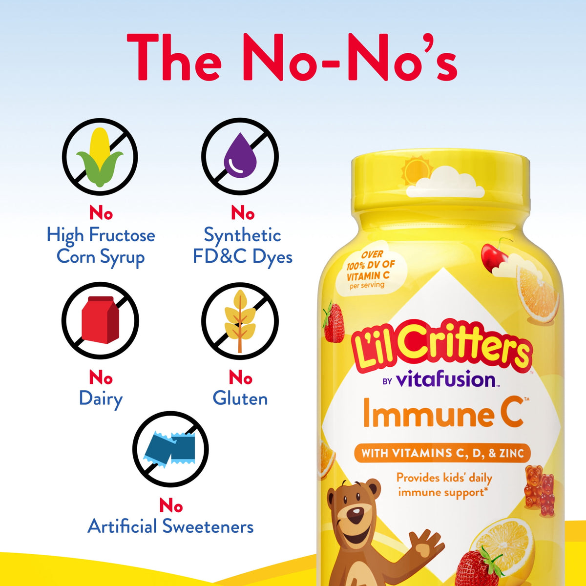 L'il Critters Immune C Kids Gummy Vitamins Supplement, Fruit Flavored, 190 Count