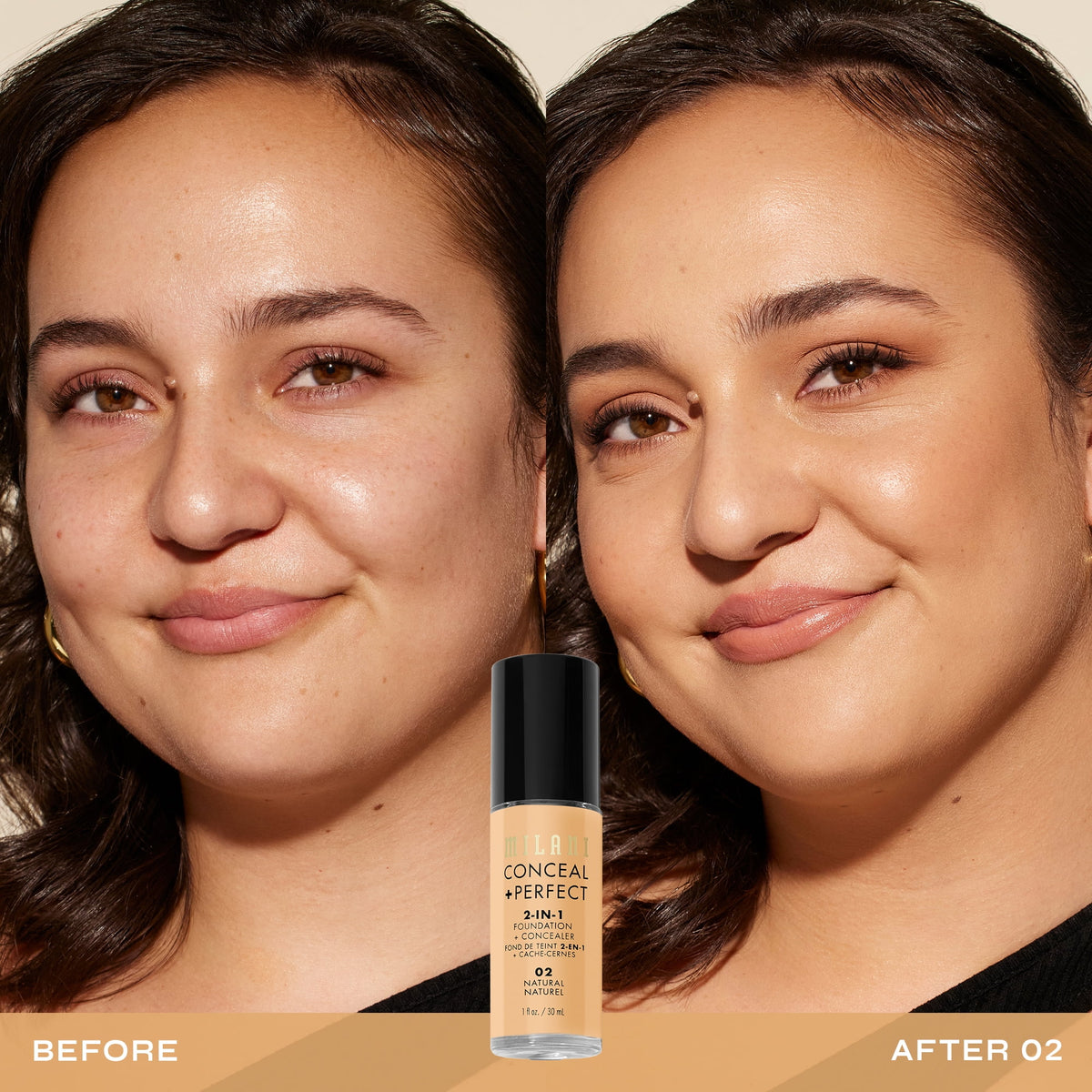 Milani Conceal + Perfect 2-in-1 Foundation + Concealer, Natural
