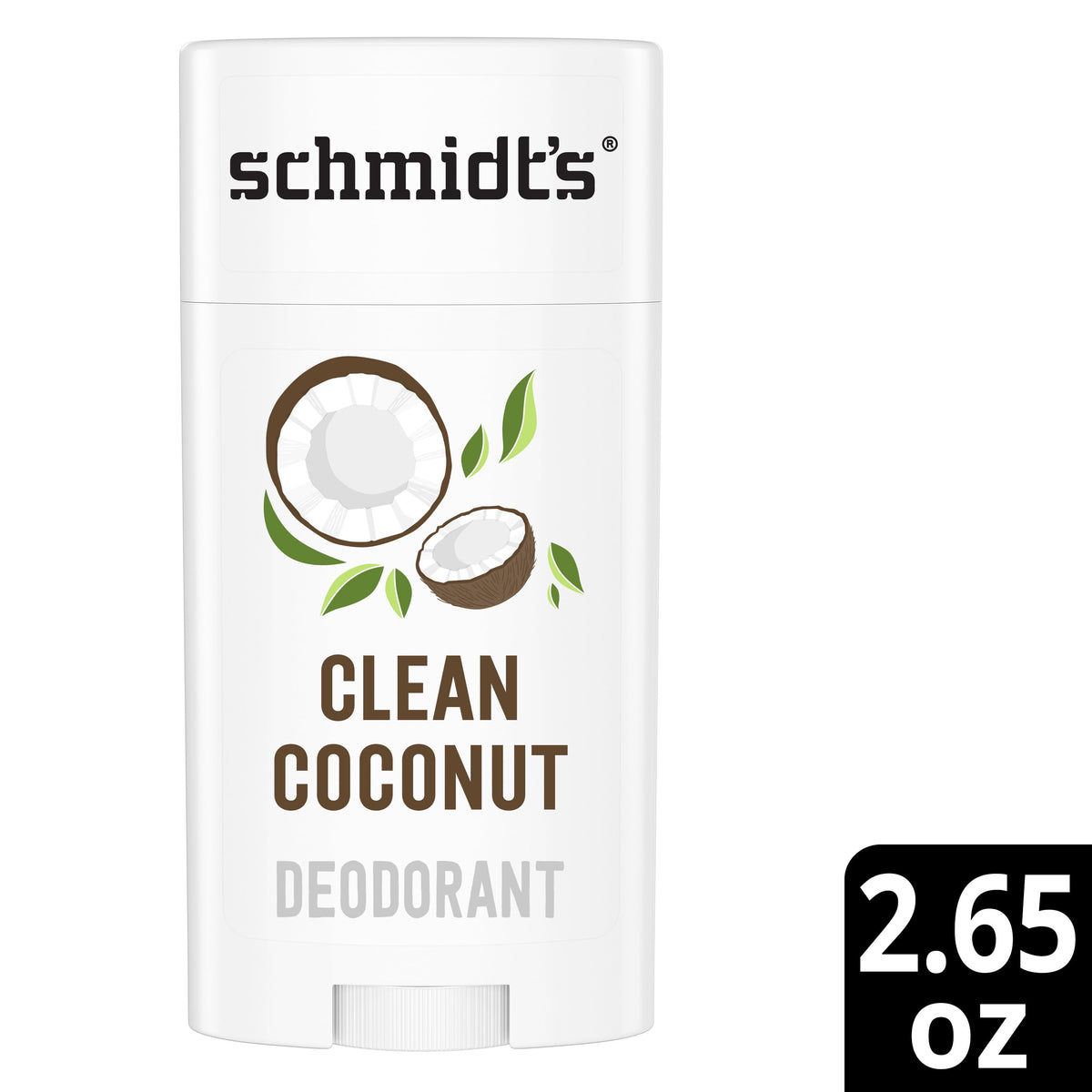 Schmidt's Aluminum Free Natural Deodorant Clean Coconut, 2.65 oz