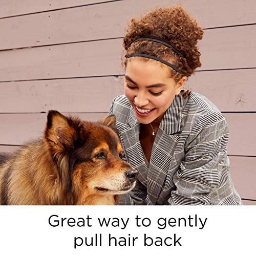 Goody Ouchless Skinny Comfort Headwraps, Flat Fashion Headbands, Black, 6 Ct