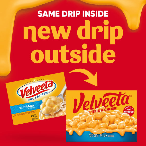 Velveeta Shells and Cheese Mac and Cheese, 1 Box, for Easy Dinner or Dinner Sides, with 2% Milk Cheese, Made with Real Cheese, 12 oz