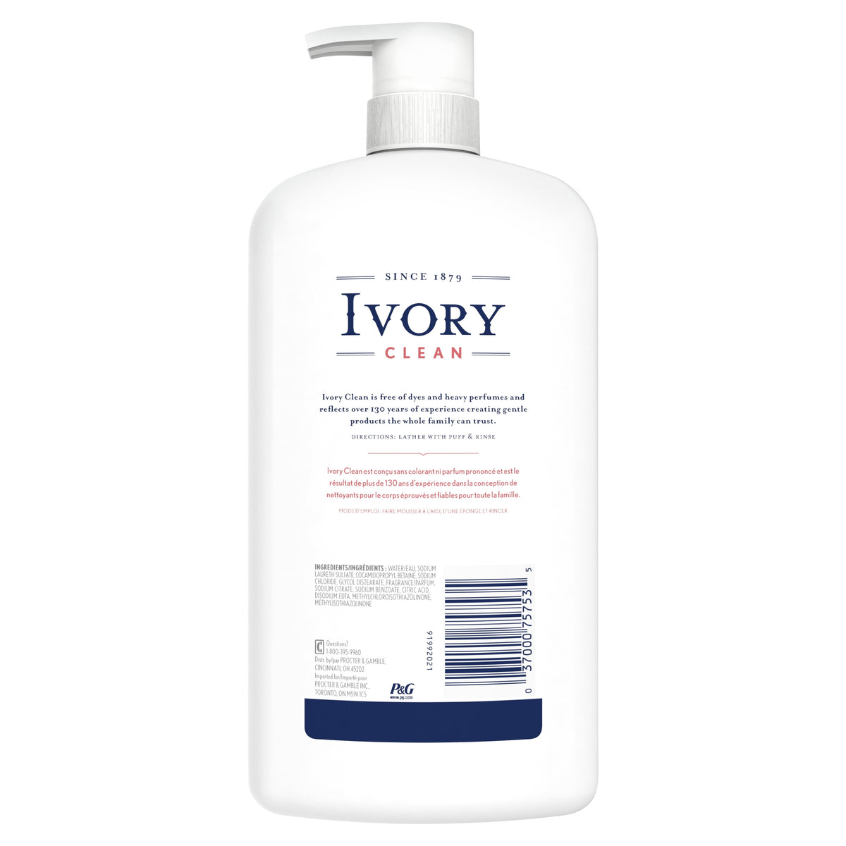 Ivory Body Wash for Women, Paraben Free, Water Lily Scent, 30 oz