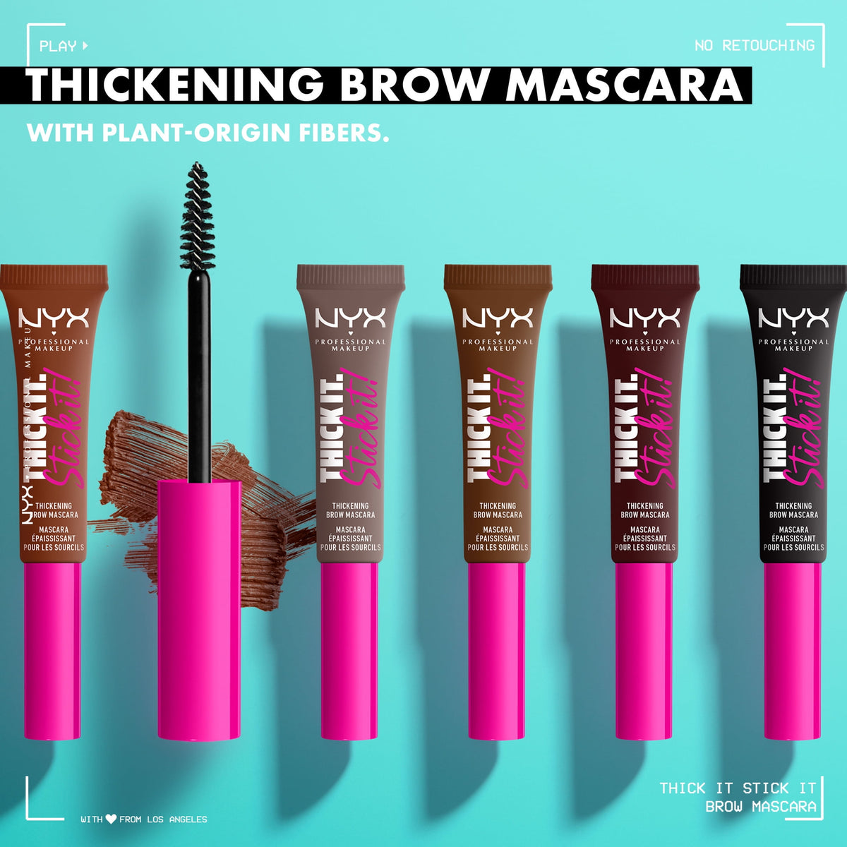 NYX Professional Makeup Thick It Stick It Thickening Brow Gel, Taupe