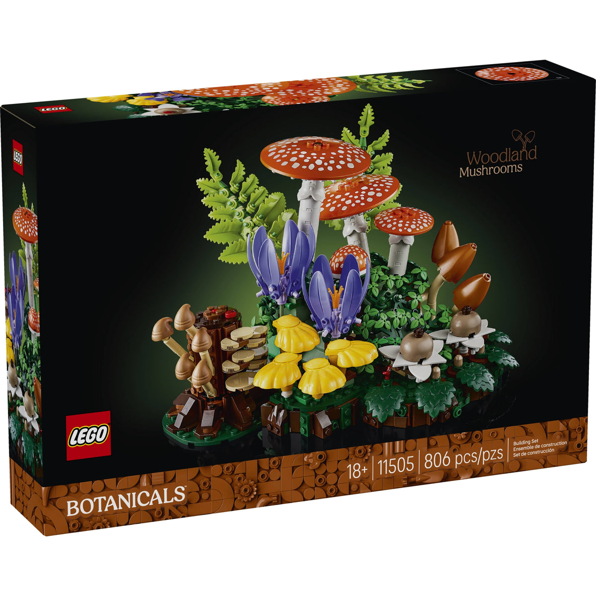 LEGO Botanicals Woodland Mushrooms Building Set for Adults 11505, Ages 18+