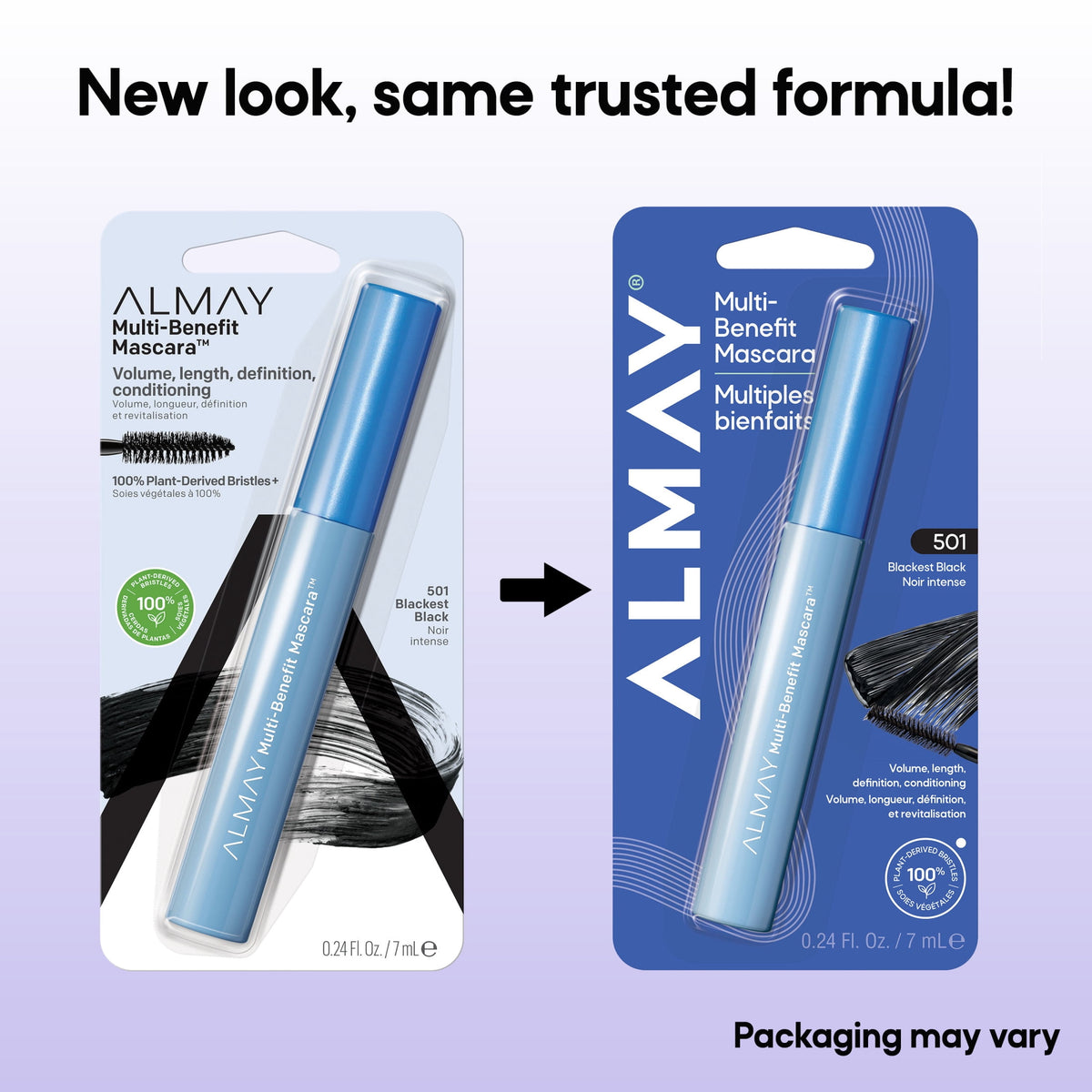 Almay Multi-Benefit Mascara, Volumizing + Lengthening, Hypoallergenic, 503 Black/Brown