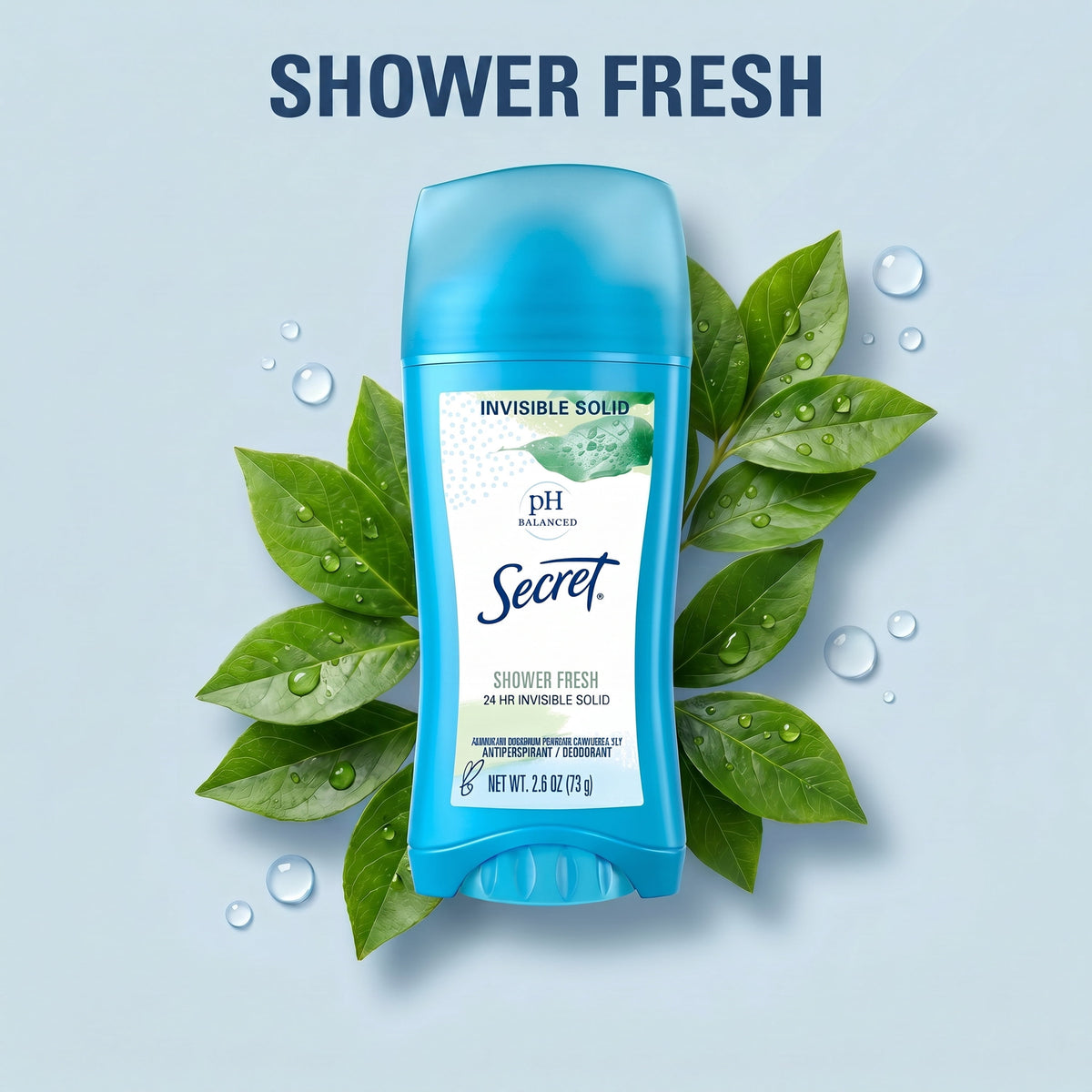 Secret Invisible Solid Antiperspirant Deodorant, Shower Fresh, 2.6 oz