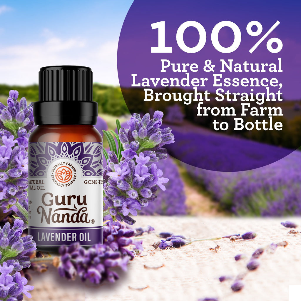 GuruNanda Pure & Natural Lavender Essential Oil, Aromatherapy & Diffuser, 15 mL