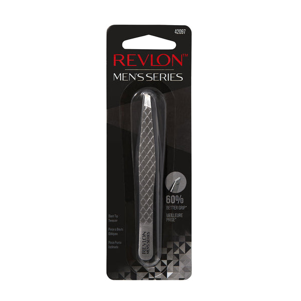 Revlon Slant Tip Tweezer for Eyebrows, Stainless Steel, Silver