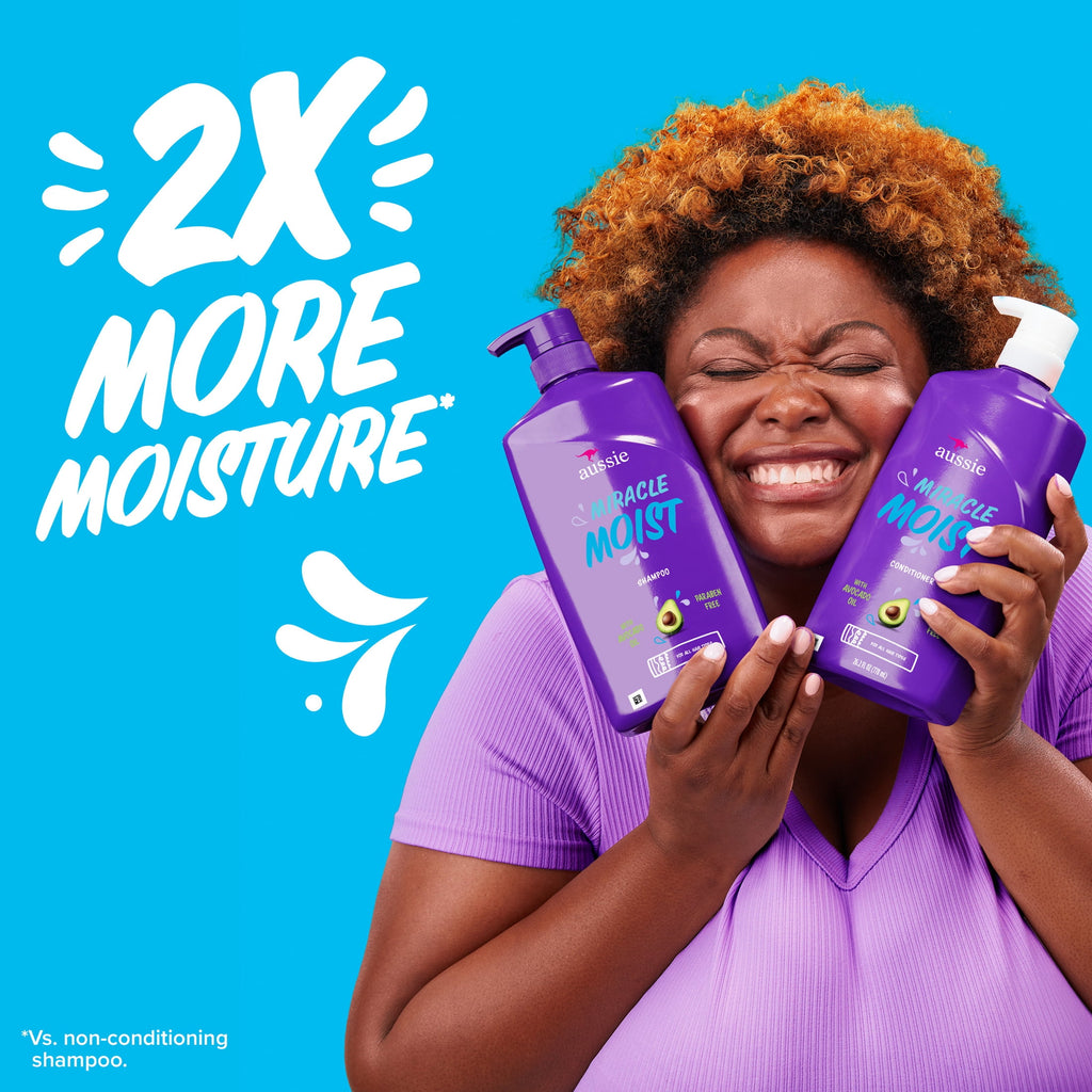 Aussie Miracle Moist Conditioner with Avocado, Paraben Free, For Dry Hair Types, 26.2 oz