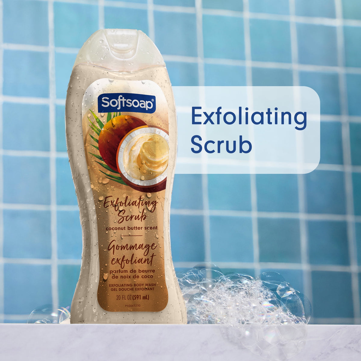 Softsoap Exfoliating Scrub & Moisturizing Body Wash, Coconut Butter Scent, 20 fl oz