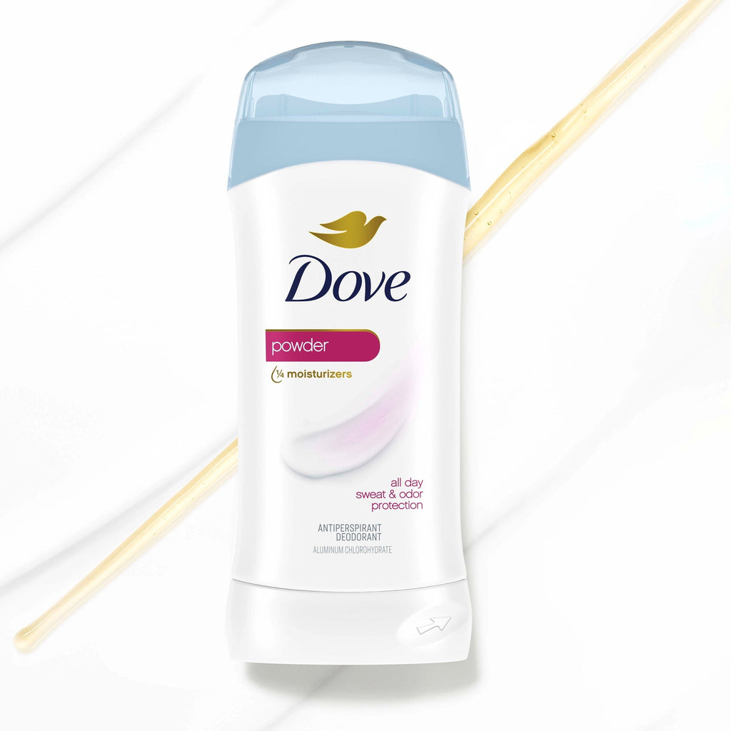 Dove Invisible Solid Antiperspirant Deodorant Stick for Women, Powder For 48Hours Underarm Sweat & Odor Protection, 2.6 oz