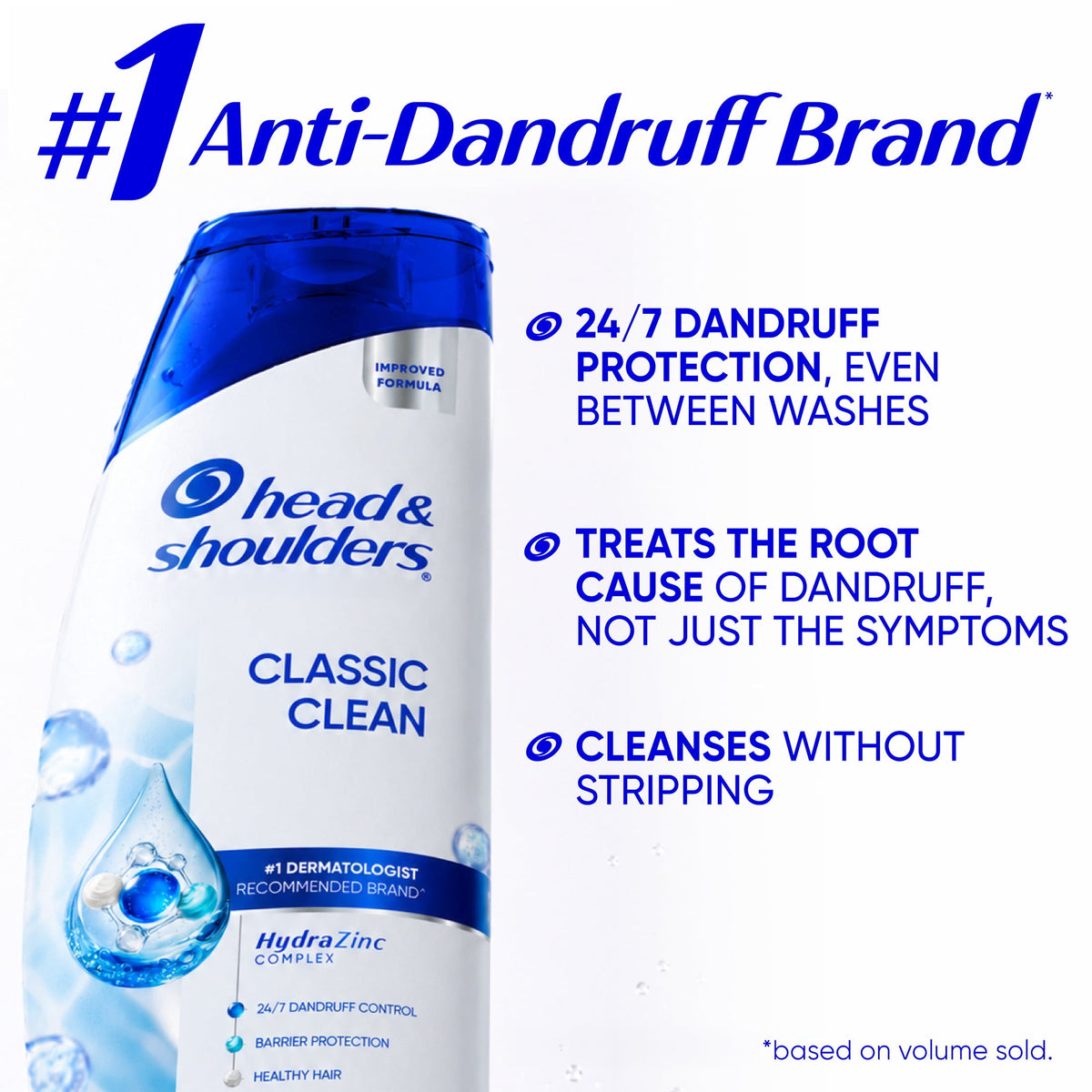 Head and Shoulders Dandruff Shampoo, Classic Clean, Light Fresh Scent, 8.45 fl oz