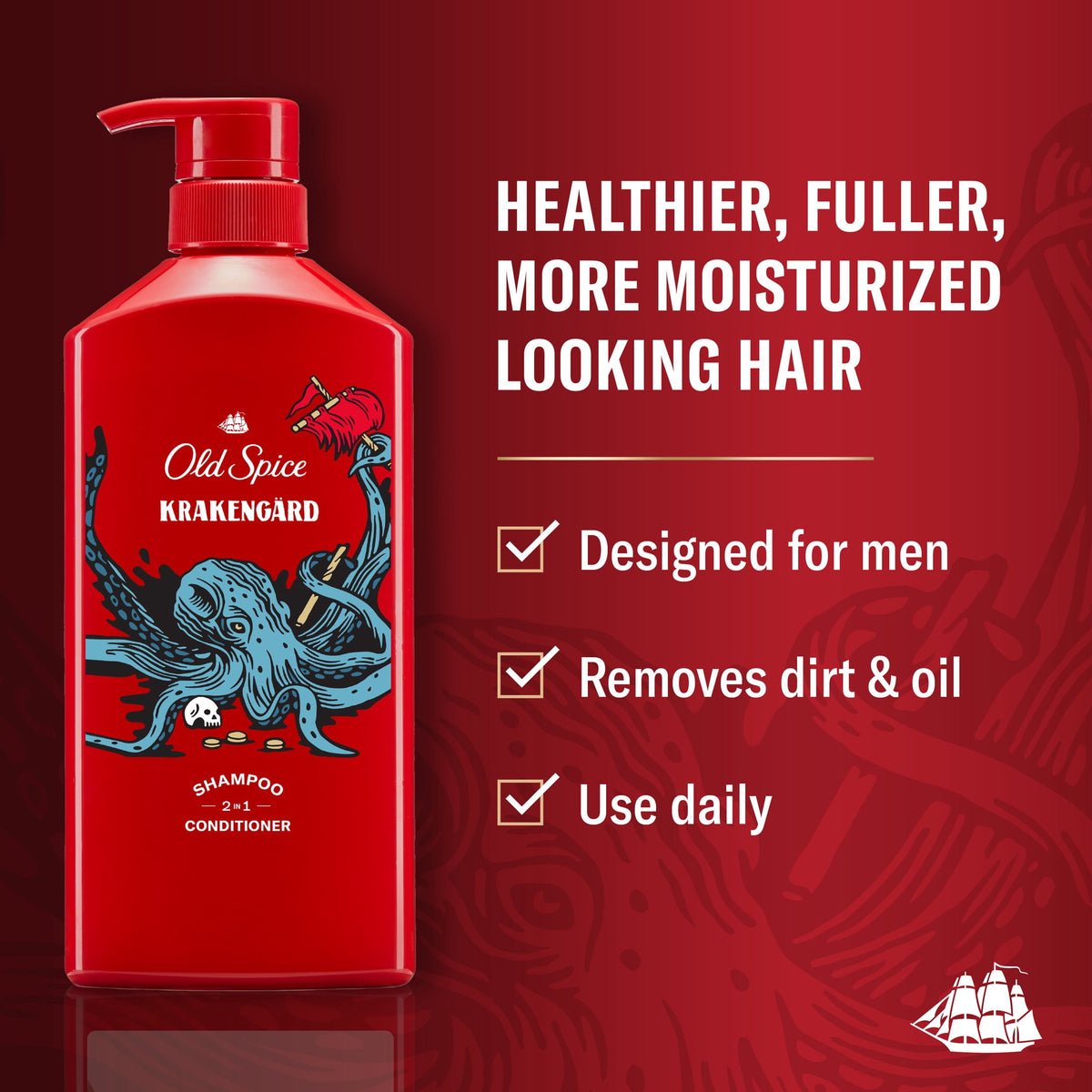 Old Spice Krakengard 2in1 Shampoo and Conditioner for Men, 21.9 fl oz